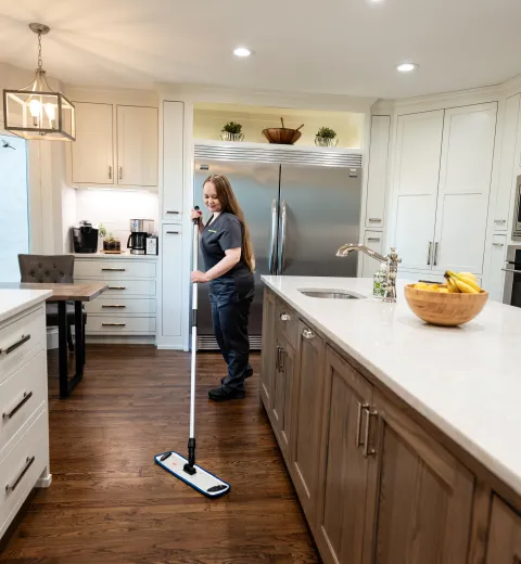 Team member Cleaning Floor